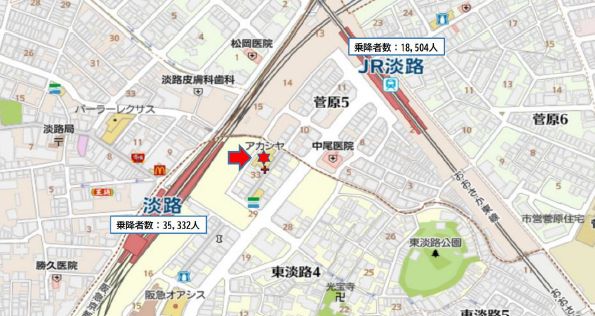 阪急淡路駅前